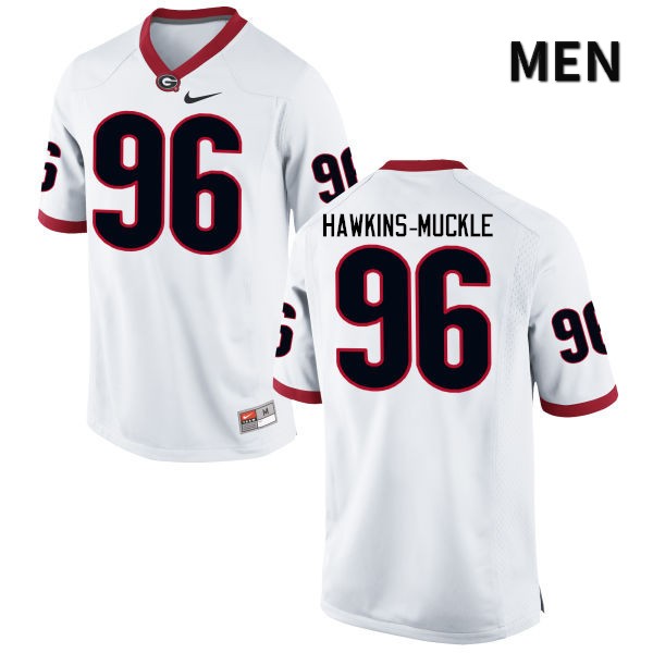 Georgia Bulldogs Men's DaQuan Hawkins-Muckle #96 White Stitched College UGA Football Jersey 23ZO018VB